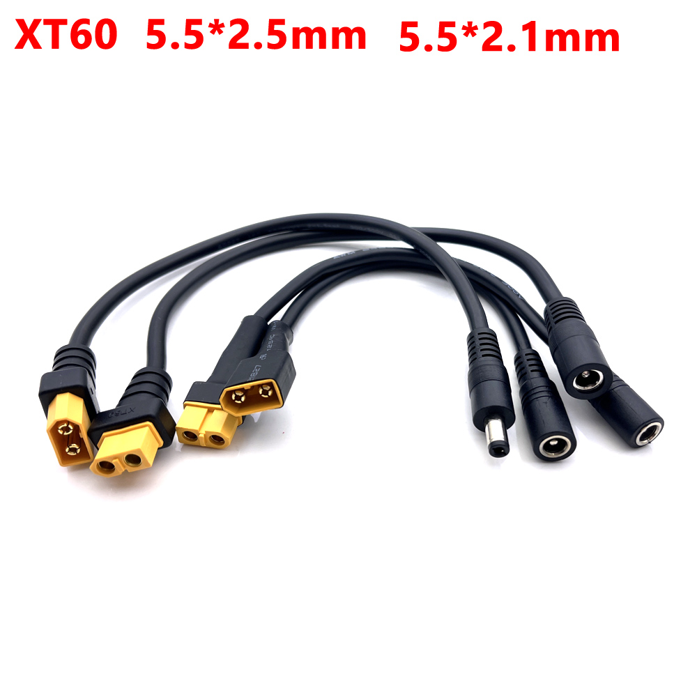 1 Uds 10A Ultra-suave XT60 conector macho hembra a DC 5525/DC5521 Cable de alimentación para reparación de campo multirotor Fly FPV aplicar