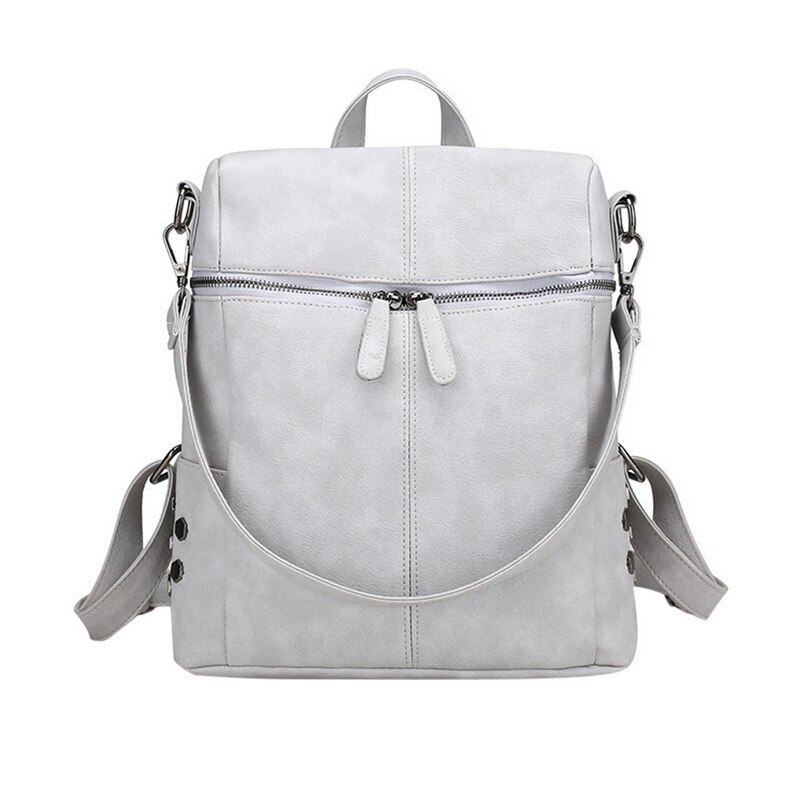 ¡Novedad de ! Mochila de piel sintética para mujer, bonita Cartera horizontal a la , bolso de viaje, bolso de almacenamiento a la , mochilas para mujer: gray