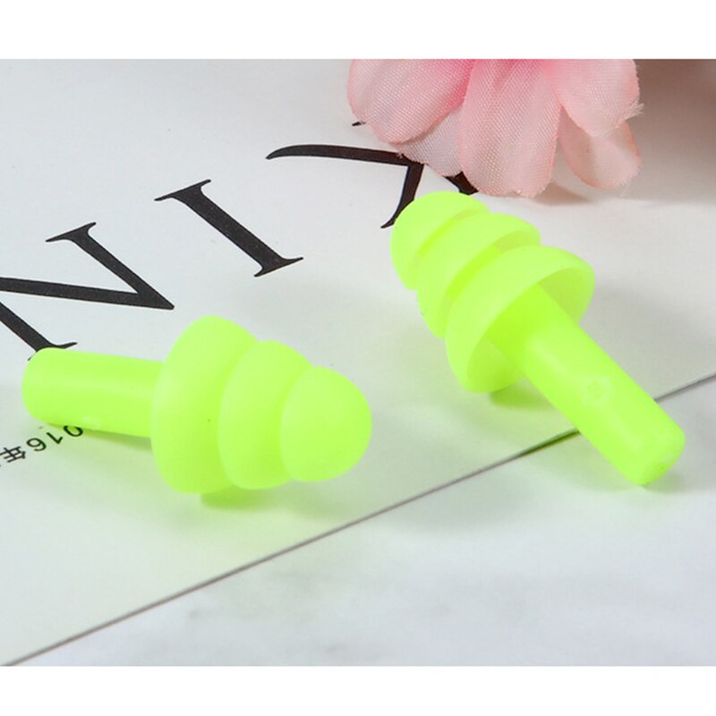 6Pairs Box-packed Comfort Anti-Noise Earplugs Reduction Silicone Soft Ear Plugs Swimming Silicone Earplugs Protective For Sleep: Fluorescent green