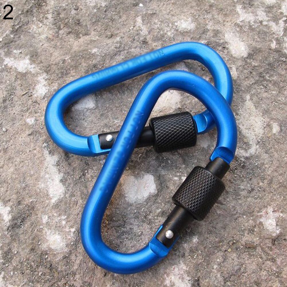 Aluminum Alloy Carabiner Keychain Outdoor Camping climbing Equipment Snap Clip Lock backpack Buckle Hook hanging Fishing Tool