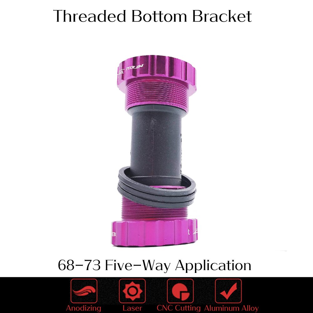 MOTSUV Bike Bottom bracket set Sealed Bearing Thread Type 68 73mm BSA68 BB91 Shell 24mm spline Axis MTB Road Bike Bottom bracket: Purple