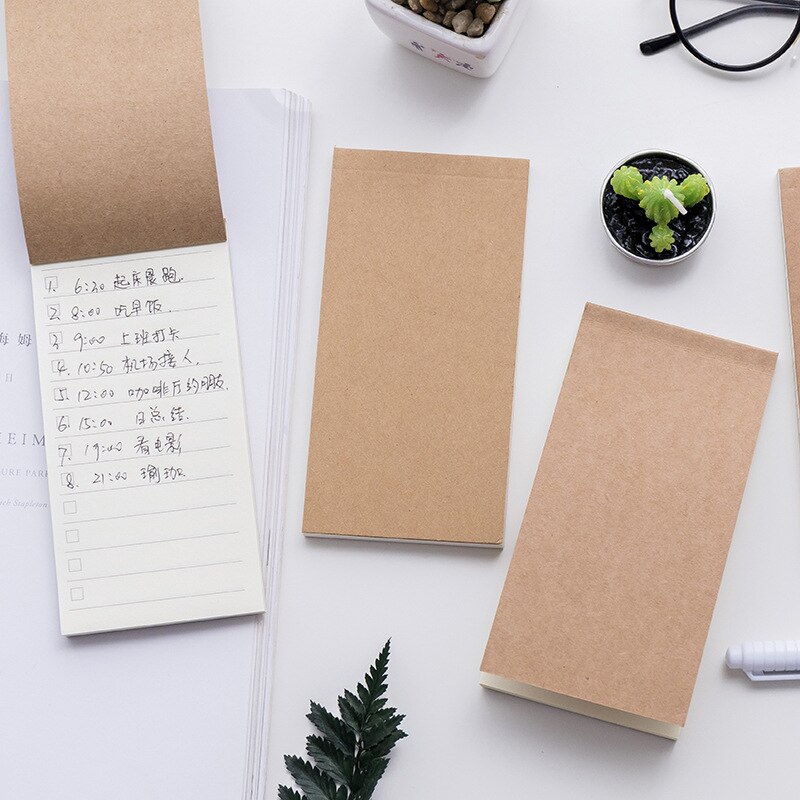 Carnet de notes Portable en papier Kraft, 50 feuilles, pour enfant, Plan quotidien, mensuel, hebdomadaire, écriture, Style vierge, dessin, cahier déchirable