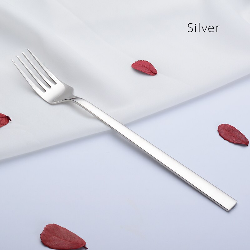 Ironx koreansk middagsgaffel farverig rustfrit stål gafler med lange skafter bestik 8.26 tommer 1 stk.: Flis