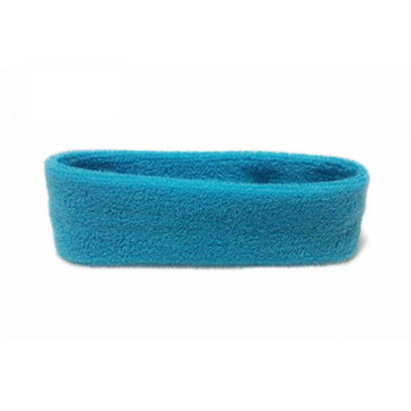 Katoen Sport Hoofdband Zweetband Voor Mannen Vrouwen Unisex Yoga Haarband Gym Stretch Head Bands Sterke Elastische Fitness Basketbal Band: Lake blue