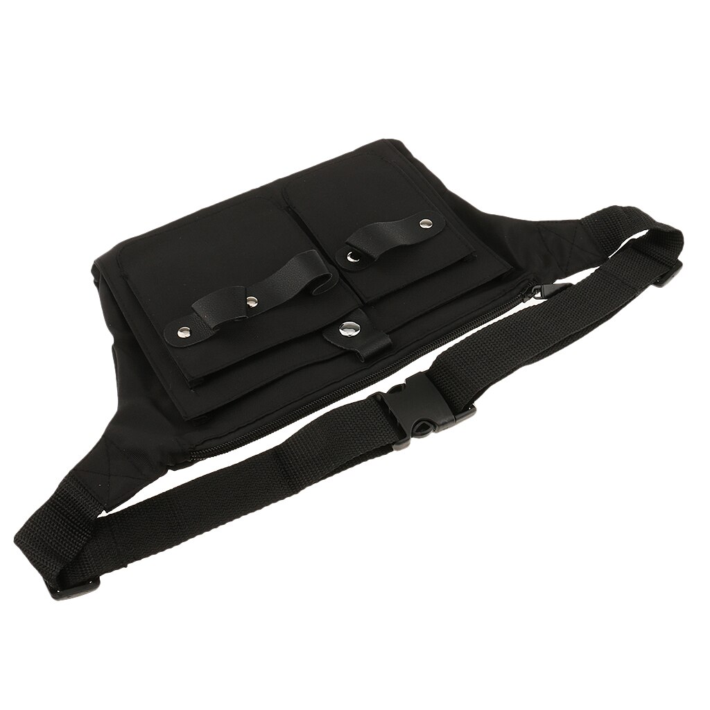 Pro lærred salon stylist frisør værktøjer talje bælte taske saks saks kam børster arrangør flere lommeholder sort