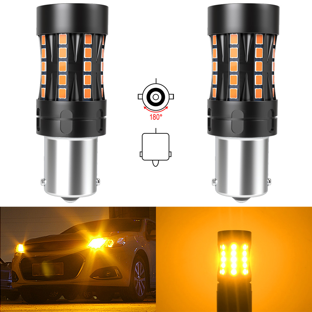 2x LED T20 7440 WY21W W21W LED Canbus No Error Hyper Flash Blinkerlampe BAU15S BA15S 1156 PY21W P21W LED Autolichter Orange: YELLOW