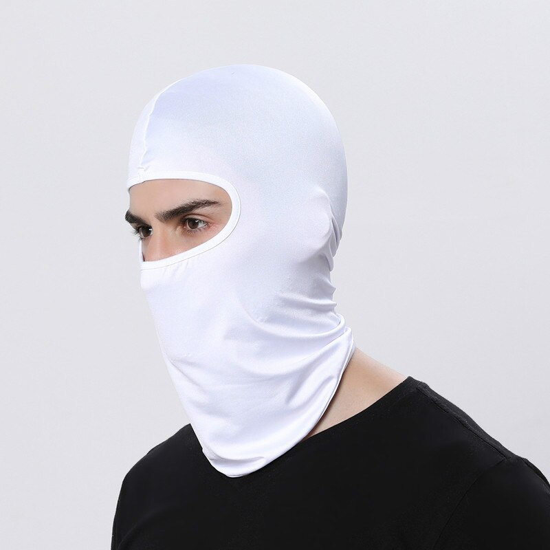 Summer Breathable Motorcycle Face Masks Motorcycle Headgear Full Face Mask Motorcycle Sun-protection Balaclava: white
