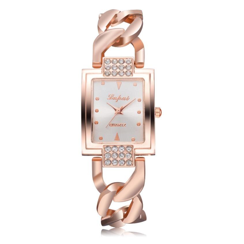 Lvpai Brand Rose Gold Women Luxury Watches Girls Quartz Watch Bracelet Watch Ladies Crystal Round relogio feminino #D: E