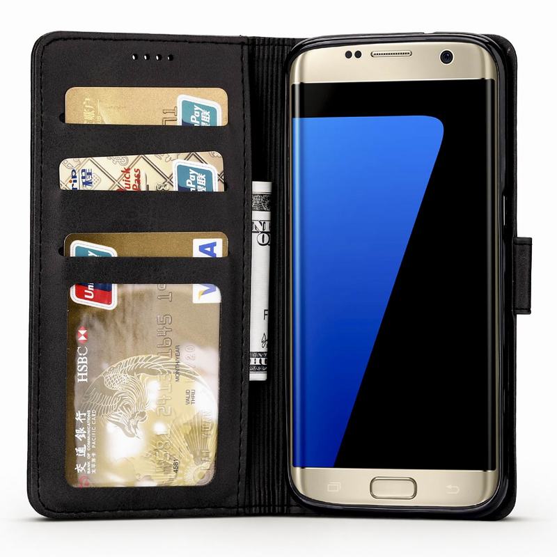 Voor samsung galaxy  s7 edge hoesje leren portemonnee magnetische hoes voor galaxy  s6 edge samsung  s7 s6 edge hoesje flip luxe telefoontasjes