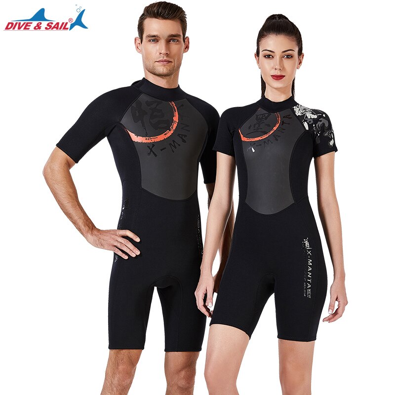 One Piece Short Sleeve 1.5mm Thick Conjoined Diving Suit Thin Wetsuit Jumpsuits Equipment Sport Wetsuits for Women