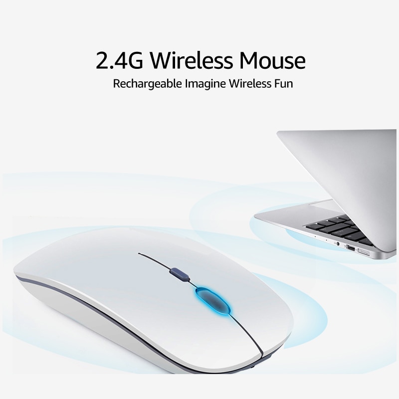 Wireless Mouse Rechargeable Computer Mouse USB Silent Ergonomic Mause Portable Ultra Thin Mute Mice For PC Laptop iMac