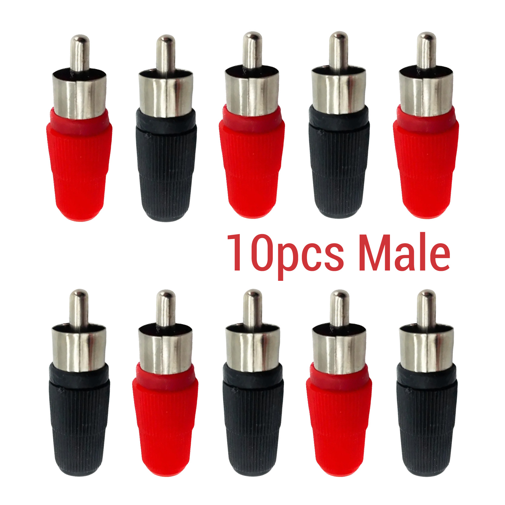 Changer adapter, rca male to female, extension coupler, av connector with dust caps: Army green
