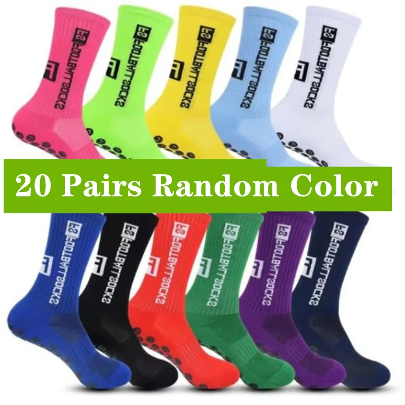 1/20 paires anti-dérapant chaussettes de Football hommes femmes anti-dérapant Football basket-ball Tennis Sport chaussettes poignée cyclisme équitation chaussettes 38-46 2025: MULTI