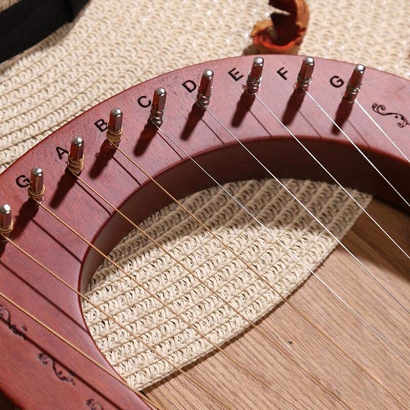 Harpe Lyre 10 cordes harpe Portable petite harpe avec Instrument de musique à cordes Durable harpe de sonore Stable, couleur du bois