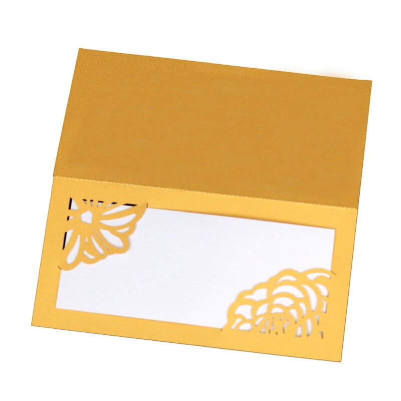 Atyhao Hochzeitsname Tischkarten, 50pcs Little Bird Shape Hochzeit Hohle Name Tischkarten für Weinglas Tischdekoration(Weiß