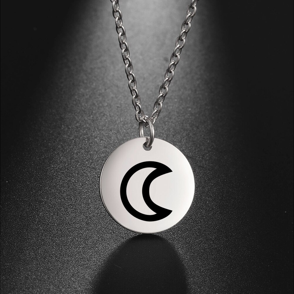Dawapara Planeet Symbool Amulet Kleine Charme Ketting Jupiter Saturnus Pluto Neptunus Planetaire Alchemische Symbolen Roestvrij Staal