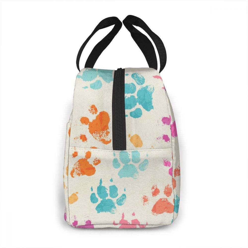 Bunte Hunde Pfoten Kühler Mittagessen Kasten Tragbare Isolierte Mittagessen Tasche Thermische Lebensmittel Picknick Mittagessen Taschen