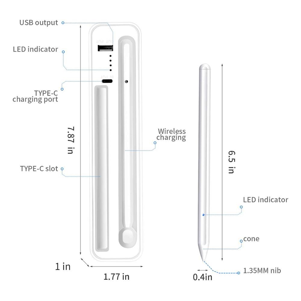 Stylus pen digital blyant med opladning trådløst til apple ipad 10.2 ipad pro 11 12.9 ipad 6th ipad air 3rd ipad mini 5th gen