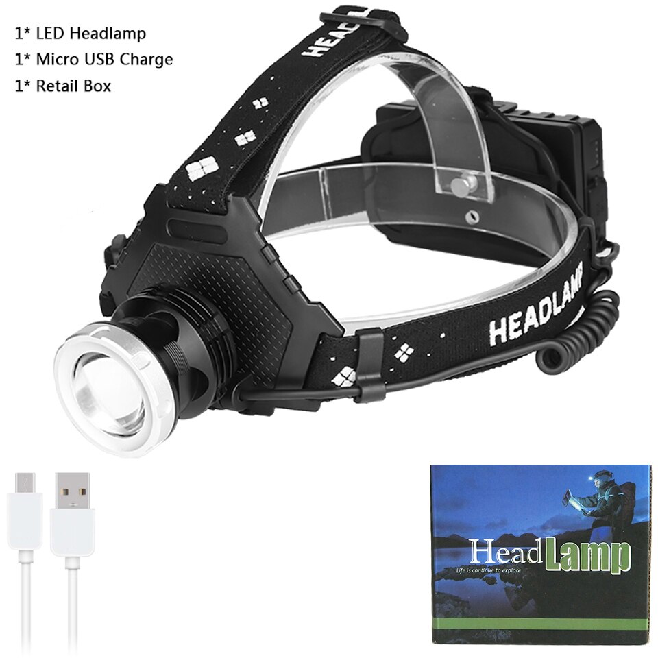 Z20 Most Powerful XHP90 LED Headlight headlamp Head Lamp Power Flashlight headlight 18650 battery Best For Camping fishing: Option A
