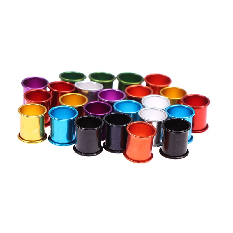 100 stk duefotring indre diameter 8mm lengde 10mm aluminiums fotmerkering