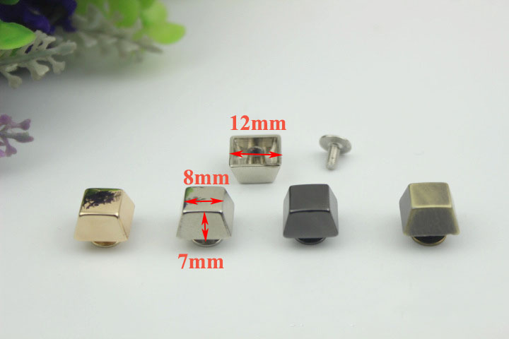 20pcs Meetee Rivets Nails for Bag Hardware Handbag Decorative Studs Button Nail Metal Buckles Clasp Snap Hook DIY Leather Craft: GunBlack / No7-12x8x7mm