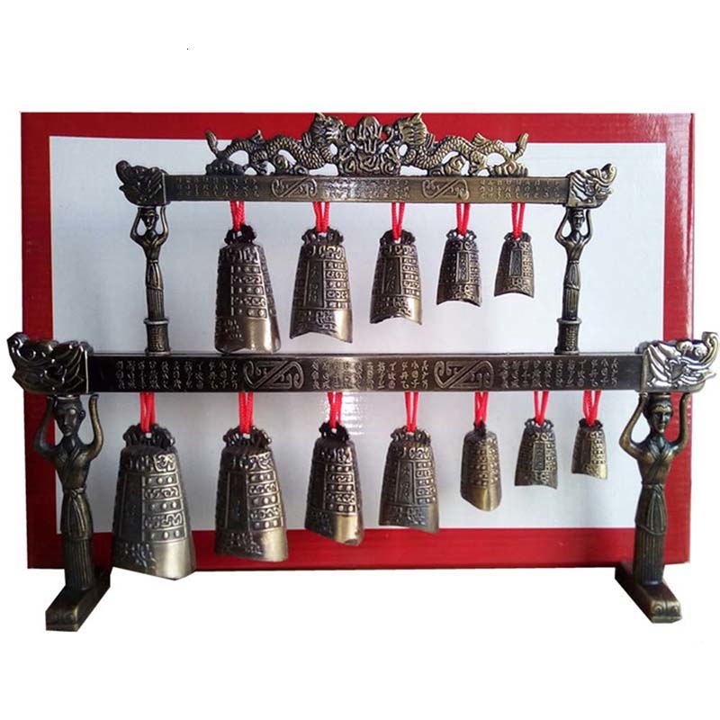 Messing klokken Chinese Tibet glockenspiel Chimes in oude Chinese Mini muziekinstrument Chinese Handwerk Kerstcadeaus
