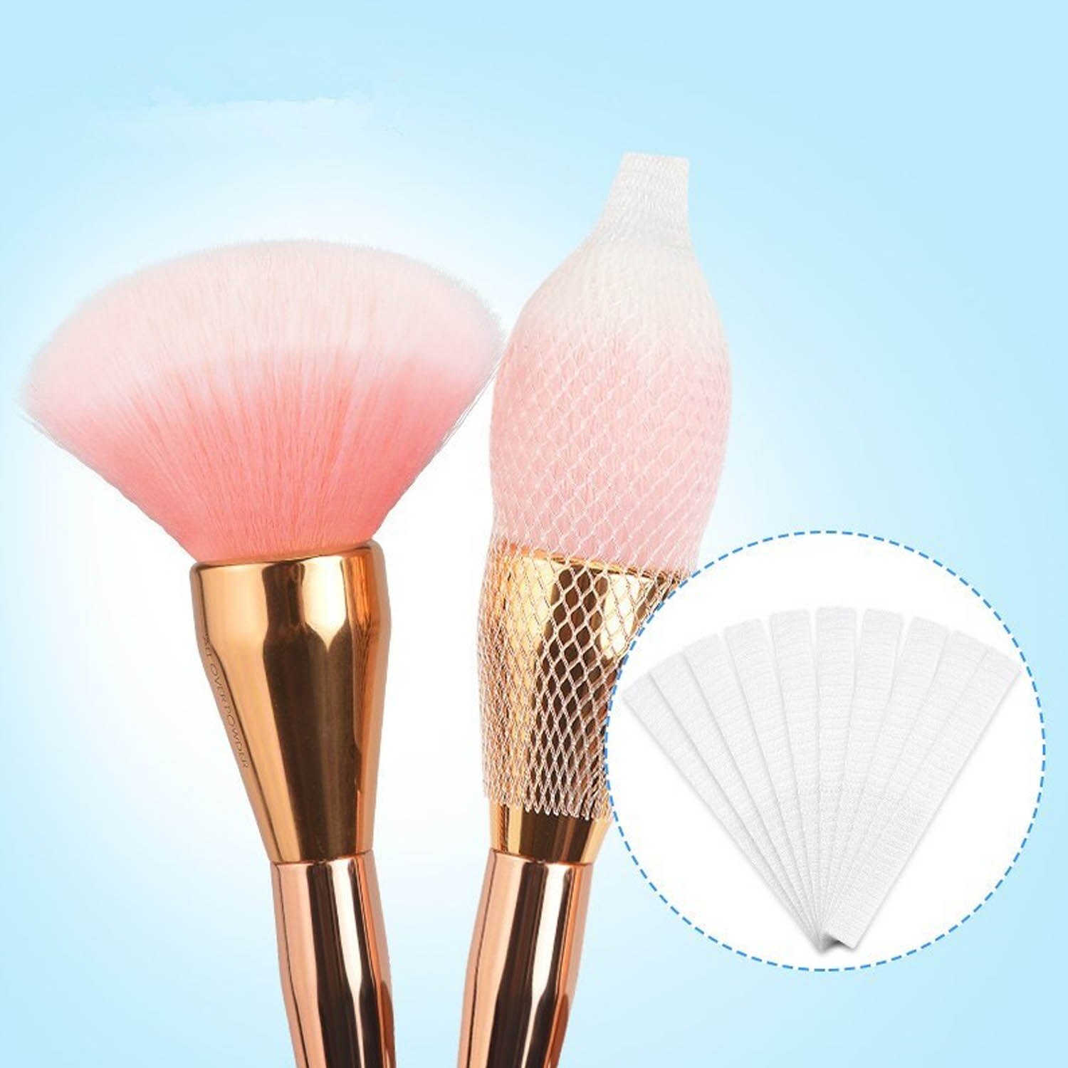 Filet de protection pour pinceaux de maquillage, maille élastique, accessoire de beauté, cosmétique, couverture du stylo, filet sous gaine, outil sans brosses, 50pcs