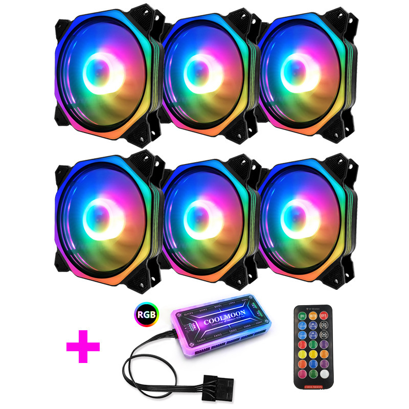 120mm Fan PC Case Fan Cooler RBG Adjustable Computer Cooling Fan Case Glare Red Blue Green White Cooler Fans for Computer