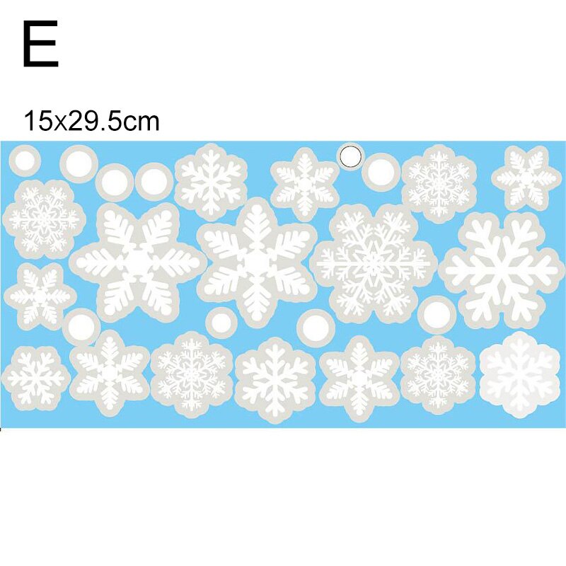 Christmas Snowman Snowflake Electrostatic Sticker Window Kids Room Year Wall Stickers Home Decals Decoration Wallpaper: E