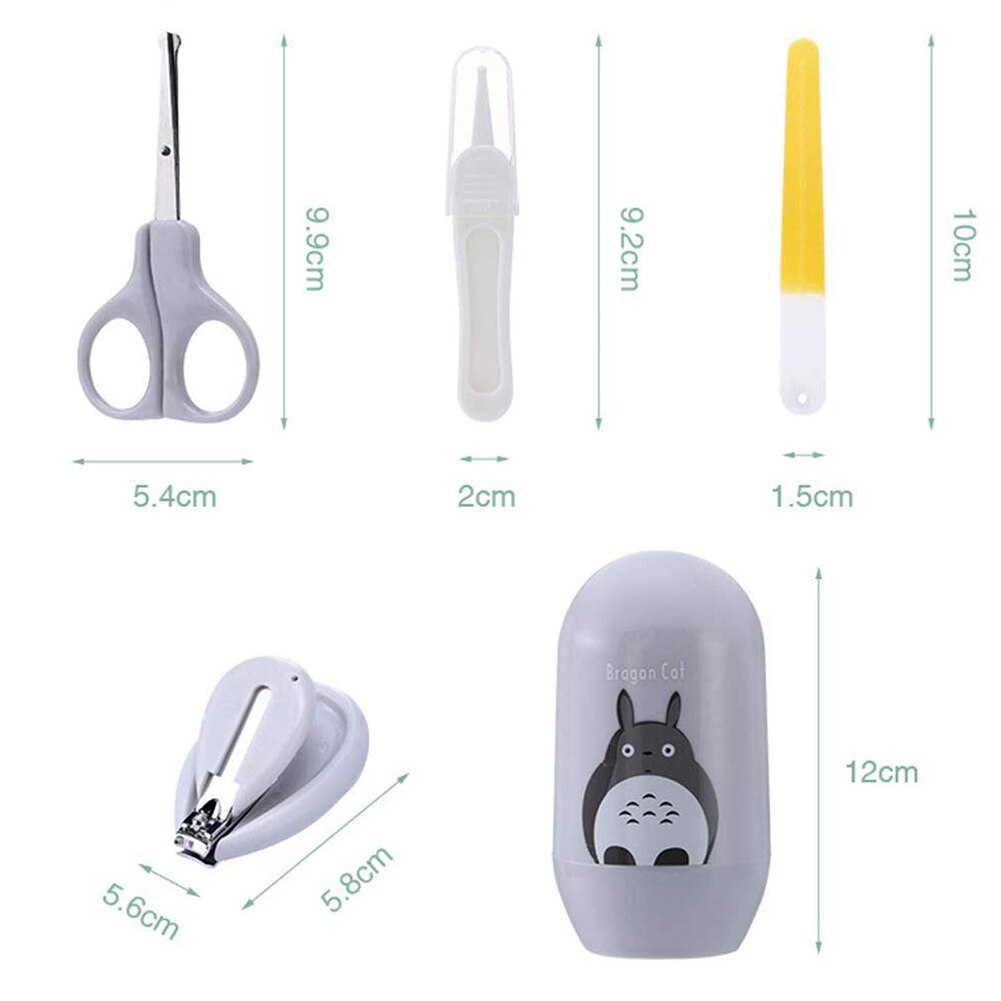 Uds viñetas de animales para cuidado de uñas, juego de cortauñas de barril de bebé, ABS, gris, Kit de seguridad para cuidado de uñas de bebé, #38