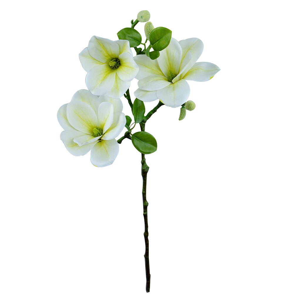 Ramo de Magnolia grande de lujo hecho en el sol, Flores blancas, decoración de boda, decoración del hogar, Flores artificiales, Año , otoño