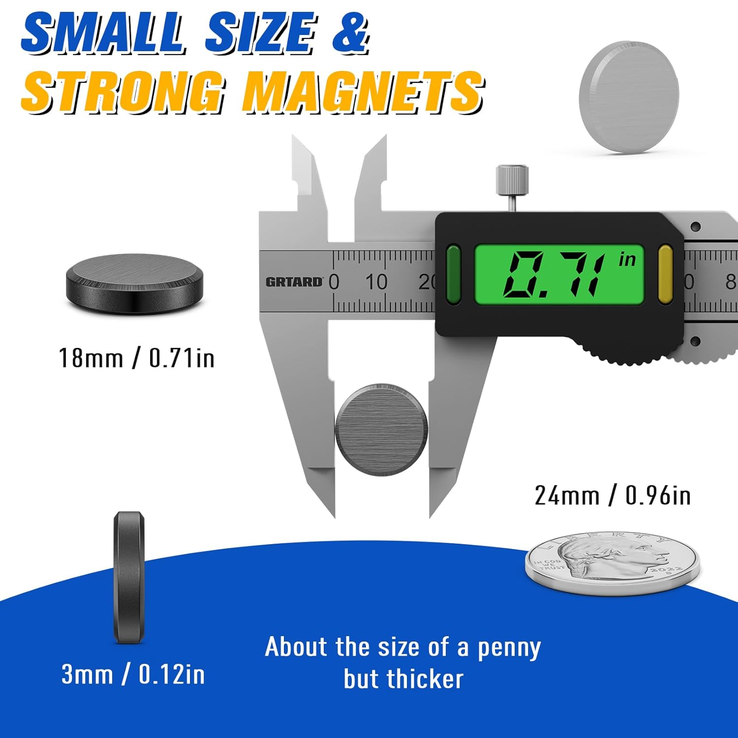 Ceramic Magnets, Small Round Disc for Crafts, DIY, Science, Hobbies, Projects, Fridge - Flat Circle Ferrite Industrial Magnets