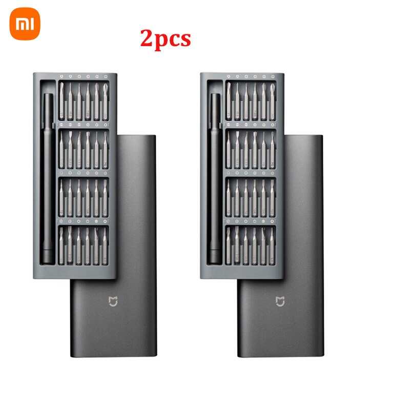 Xiaomi – Kit de tournevis Original à usage quotidien, 24 embouts magnétiques de précision, boîte en aluminium, ensemble de tournevis pour maison intelligente: Black