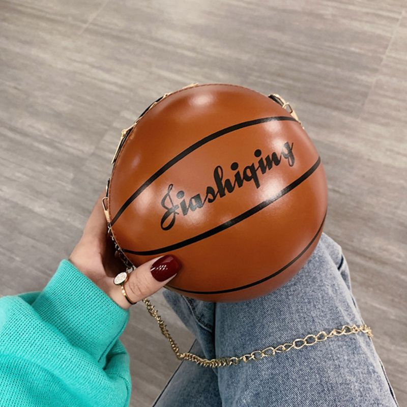 Bolso basquetbol de para mujer, bandolera con forma de bolso de hombro de cuero de PU, bolso de mano, bolso de mensajero