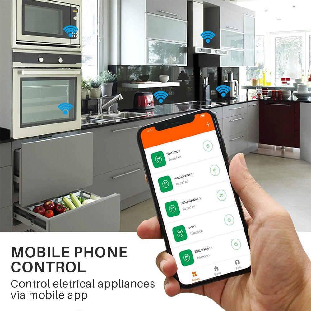 Wifi Smart Plug Socket Eu 16A Power Monitor Timing Functie Smart Leven App Controle Werk Met Alexa Google Assistent 100-240V