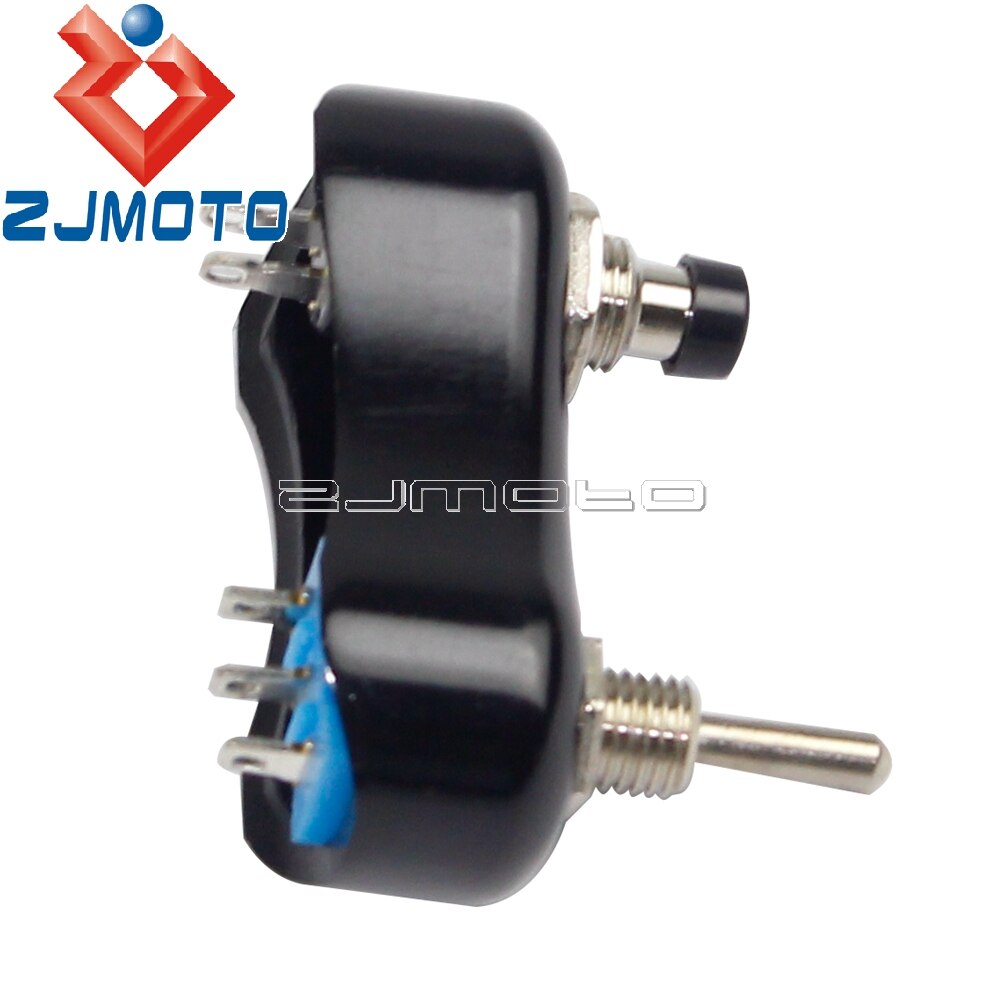 Old School Motorcycle Low Profile Switch Block Button For Harley Cafe Racer Bobber w/ 1" 7/8" Handlebar Retro Switch Black