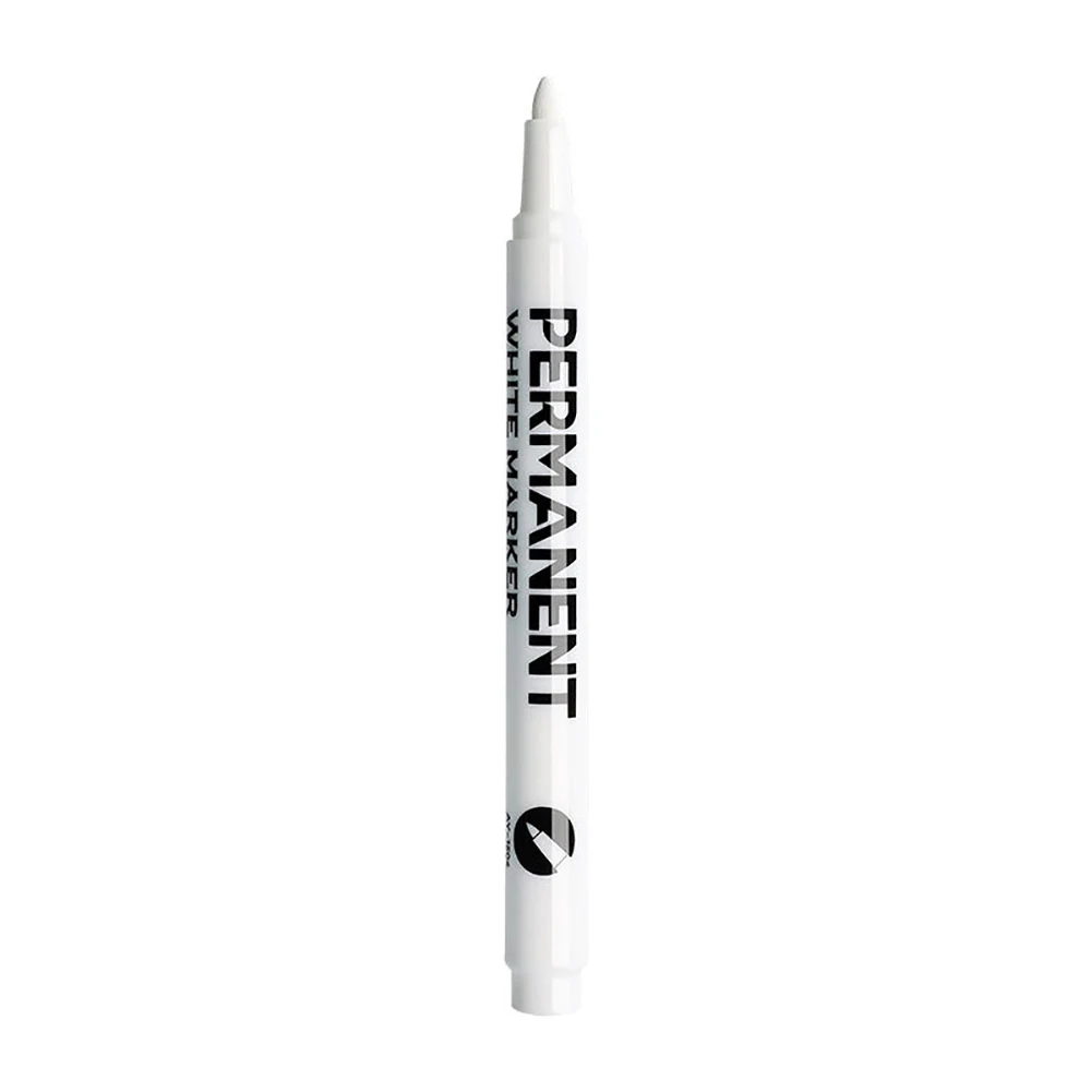 Rotuladores permanentes blancos de 1mm, marcadores de pintura para madera, Roca, plástico, cuero, vidrio, piedra, Metal, suministros de arte, 12 piezas: Blanco