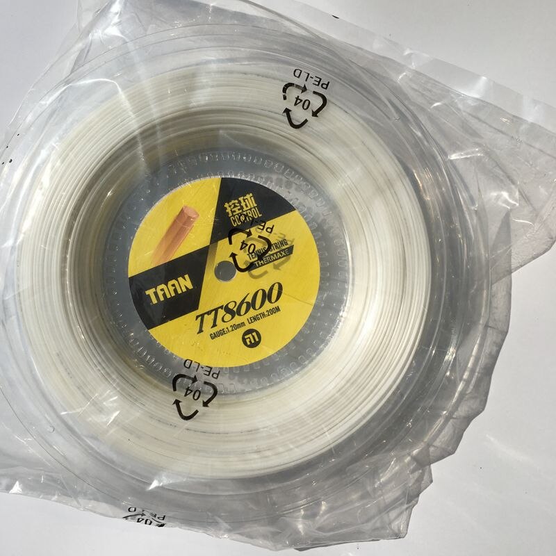 TOP ,made in Germany 1reel/lot TAAN TT8600 six angels Tennis String 200M Polyester string/Polyester strings: White