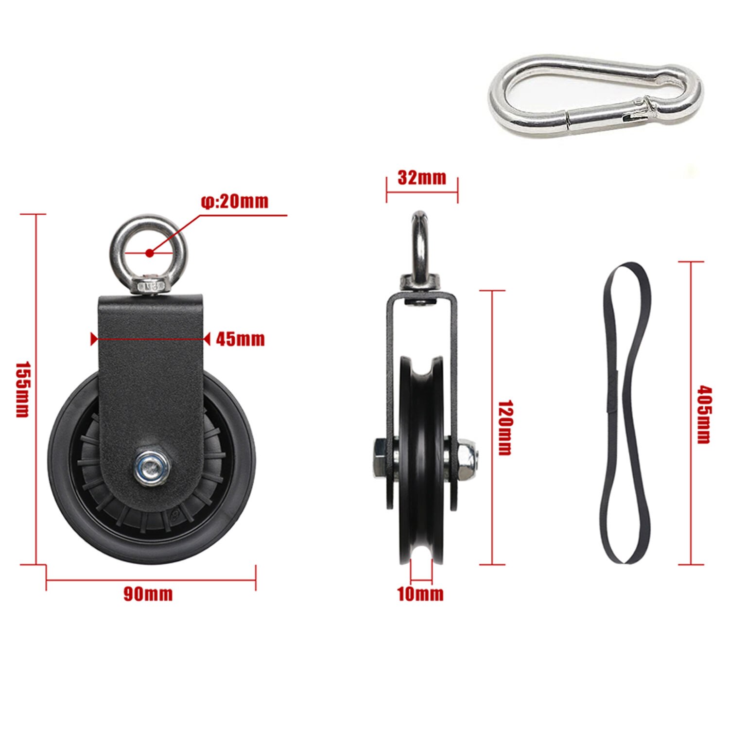 Fitness Cable Pulley System Set Home Gym Weight Training Equipment with 1" Loading Pin Squat Rack Accessories for LAT Pull Down: E