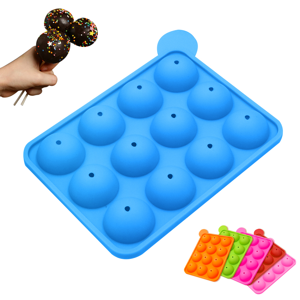 Moldes redondos de silicona para hacer piruletas, herramientas para hornear pasteles, 20 agujeros