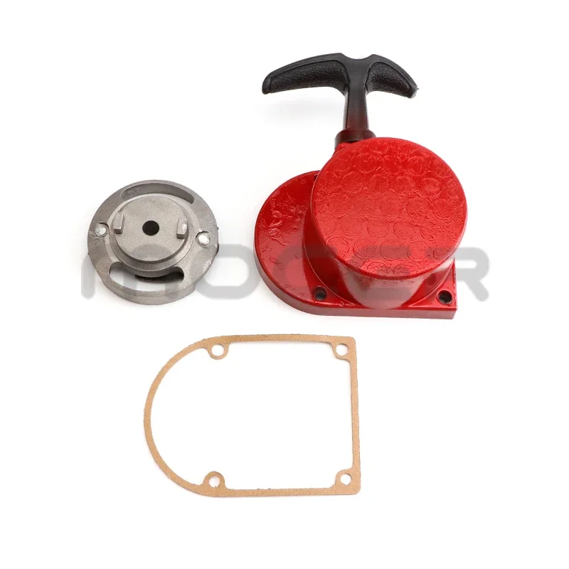 Mini moto in lega di avviamento a strappo per 49cc 66cc 70cc 80cc motore bicicletta elettrica push pull recoil starter maniglia dispositivo di trazione: Rosso