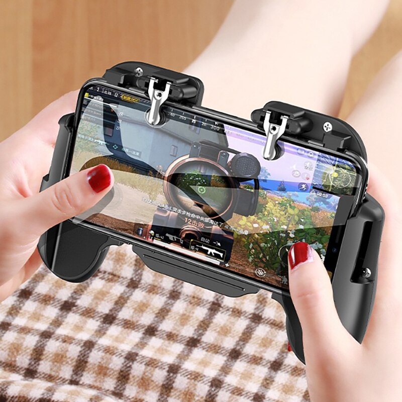 H5 Game Controller, Four-Finger Joystick with Fan, Mobile Game Handle with Radiator Fire Button