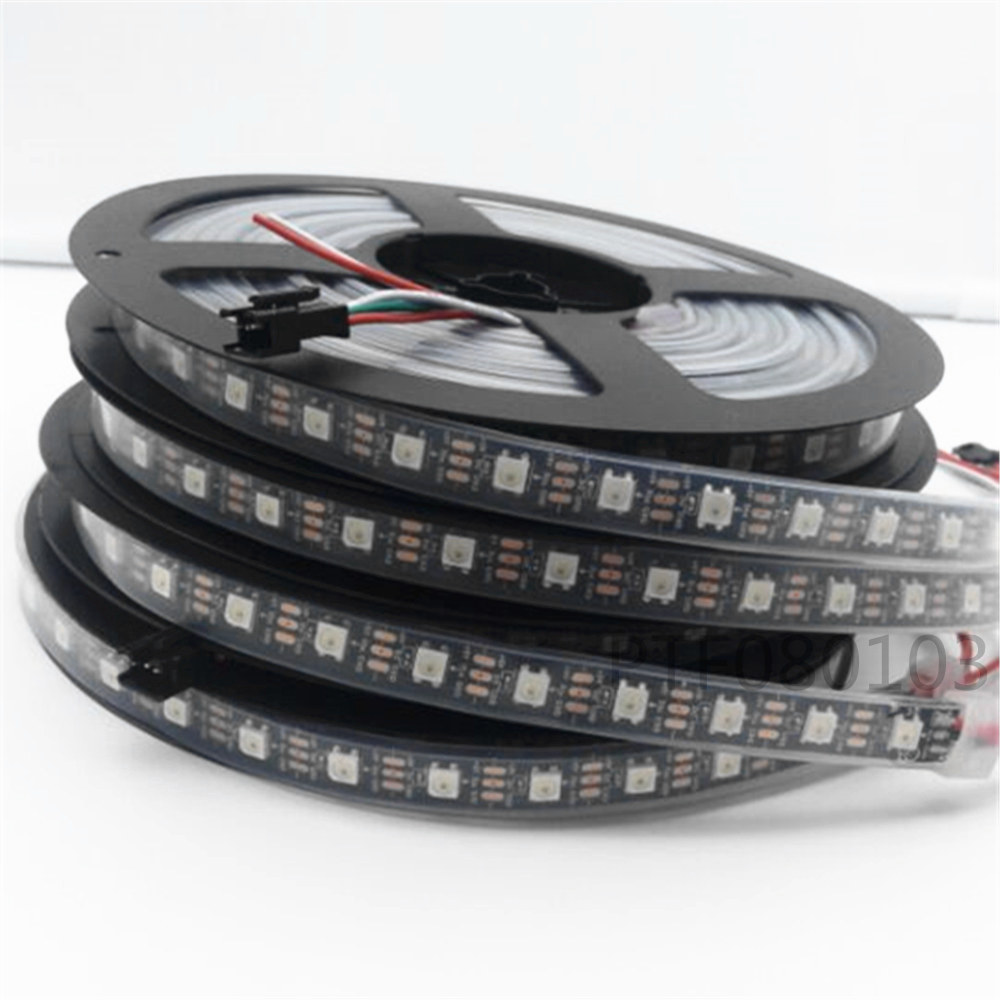 WS2812B 5050 RGB LED Strip 5M 150 300 Leds 144 30LED/M Individual Addressable 5V