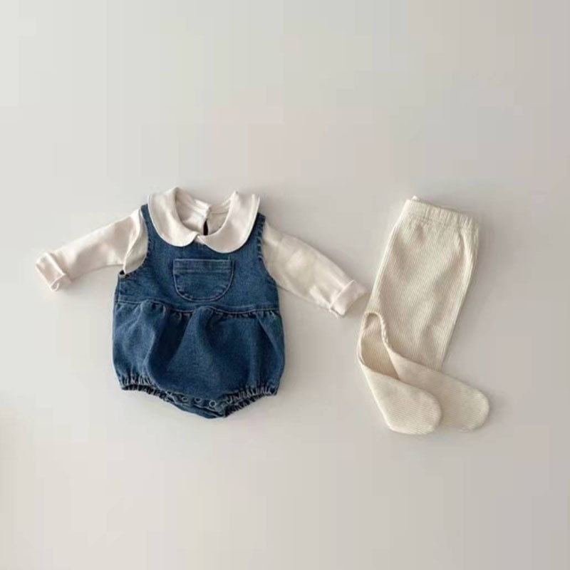 2022 Baby-jeansbodys, ärmellos, sommerkleidung für jungen und mädchen, mit Polka-Punkt-aufbringen, süßer Overall, kinderoverall-Outfit