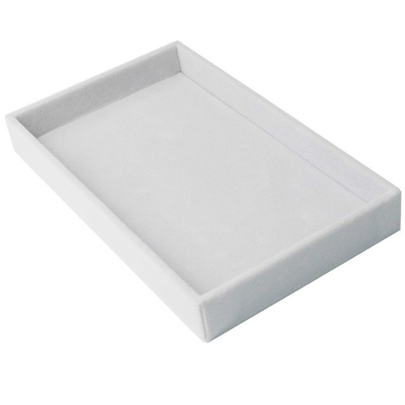 Cassetto FAI DA TE Anello di Monili di Stoccaggio Vassoio Anello Contenitore di Regalo Del Braccialetto di Velluto Orecchino Della Vite Prigioniera Della Catena di Caso di Esposizione Gemello Anello Organizer Vassoio: Grey Flat Tray