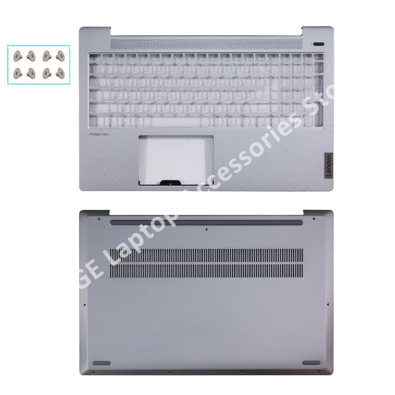 Case For Lenovo Ideapad 5 15IIL05 15ITL05 15ARE05 15ALC05 LCD Back Cover Front Bezel Hinges Palmrest Bottom Case: Silver