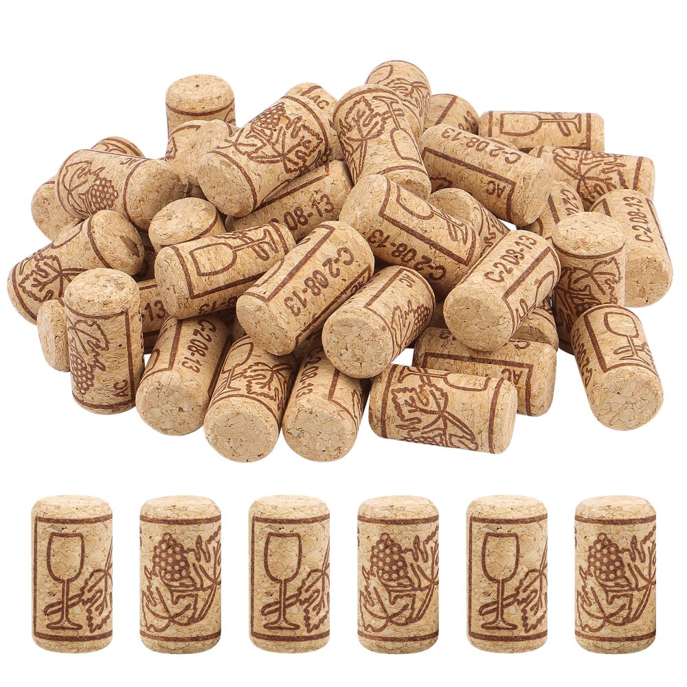 BESTONZON 100pcs Natural Corks Natural Cork Stoppers Craft Replacement Corks Sealing Cover for and Beer
