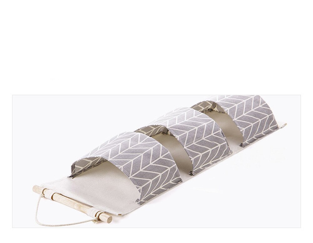 Classic Cotton Linen Hanging Storage Bag 3 Pockets Wall Mounted Wardrobe Hang Bag Wall Pouch Cosmetic Toys Organizer#P30