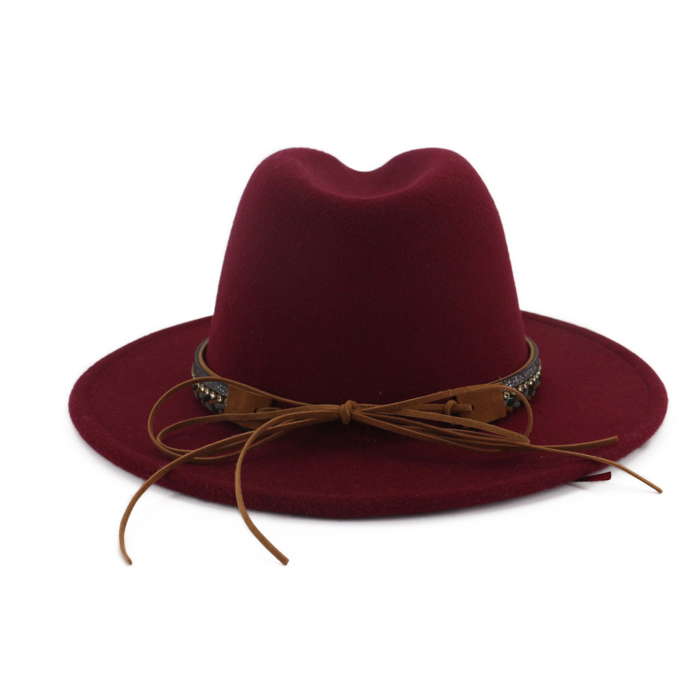 thumbnail image 2 of Wide Brim Fedora Hat For Men Wide Brim Fedora Hats For Women And Men Polyester Cotton Blend Festival, Party, Wedding Pork Pie Boater Flat Top Hats In Black, Green, Cream From Gslyy0712 2 of 14