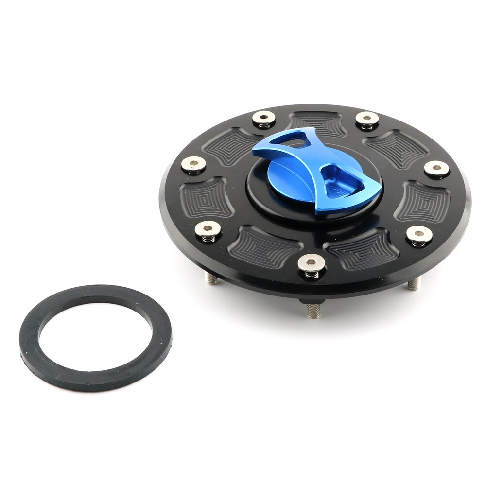 CNC Motorcycle Gas Cap Oil Fuel Tank Cover For KAWASAKI ZXR-250 ZXR-400 ZXR-750 ZG1000 Concours ZX-11 ZRX1100 ZX600 ZZR600: Blue